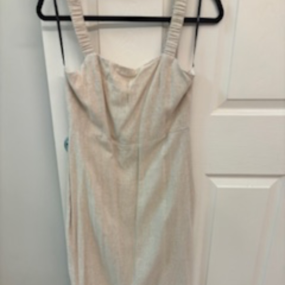 Forever 21 Linen dress Size L Midi New With Tags Natural/Beige Color